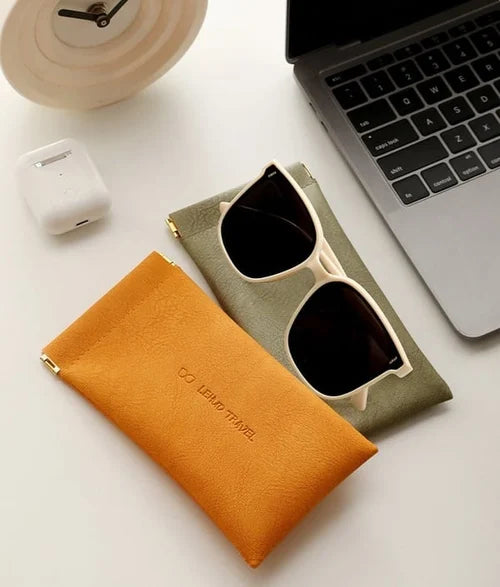Leder Organizer Tasche mit Druckknopfverschluss