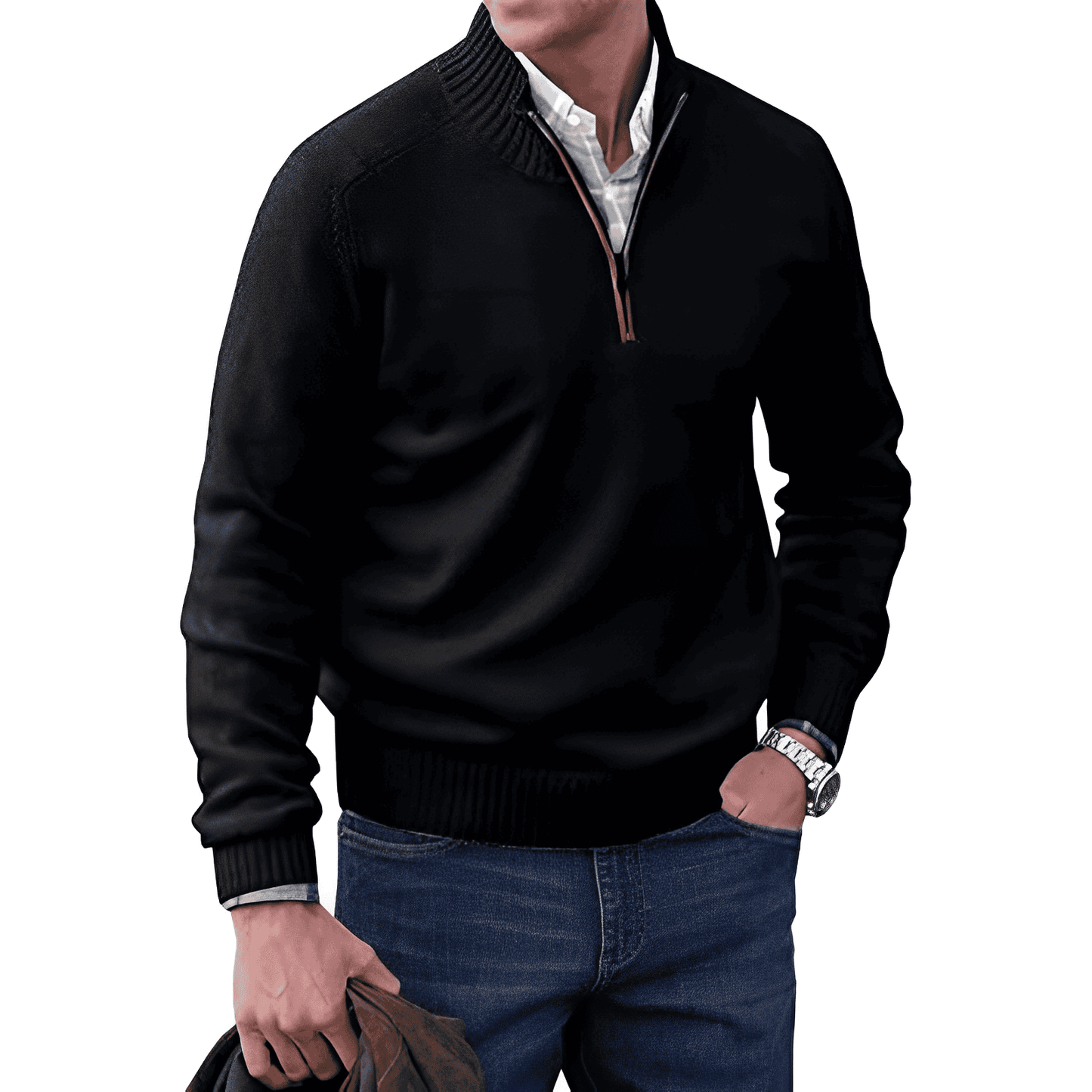 Gibson - Stylish Cashmere Zip-Up Jumper