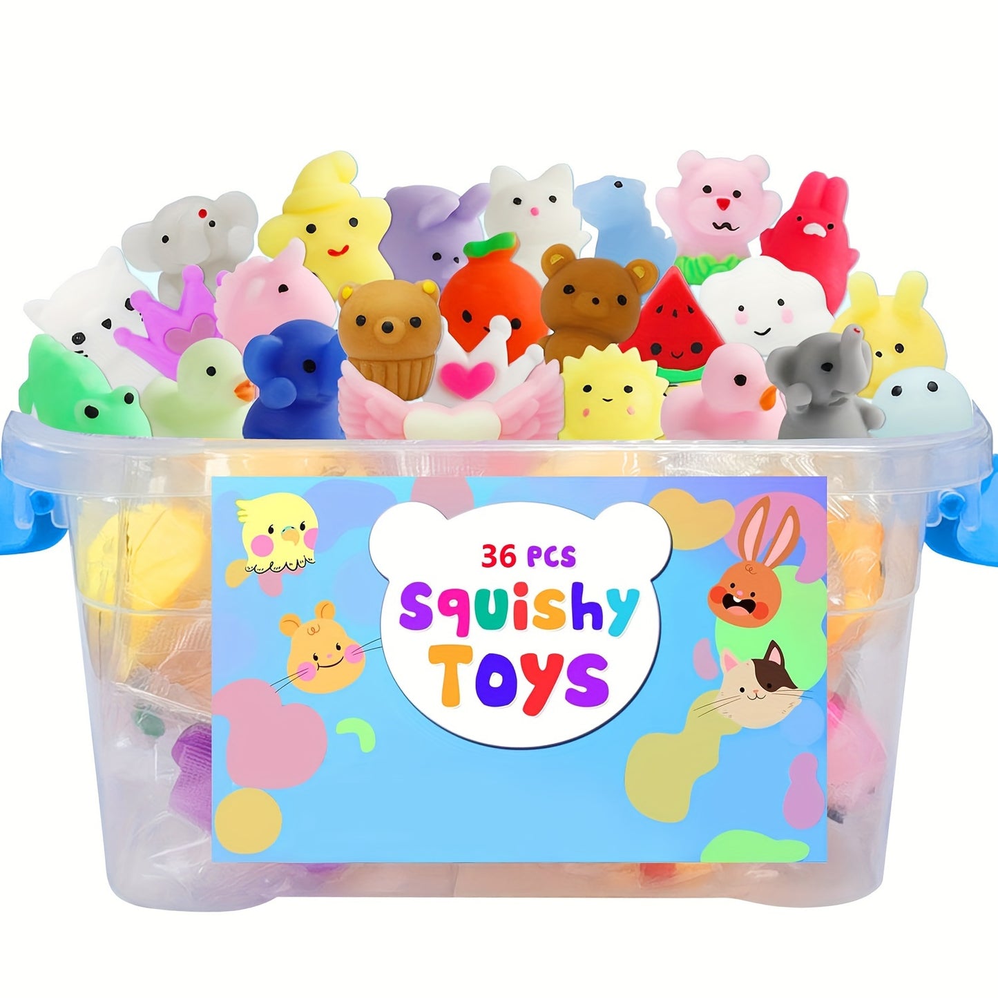 SpeelPlezier - 36pcs Kawaii Squishy Animal Fidget Toys