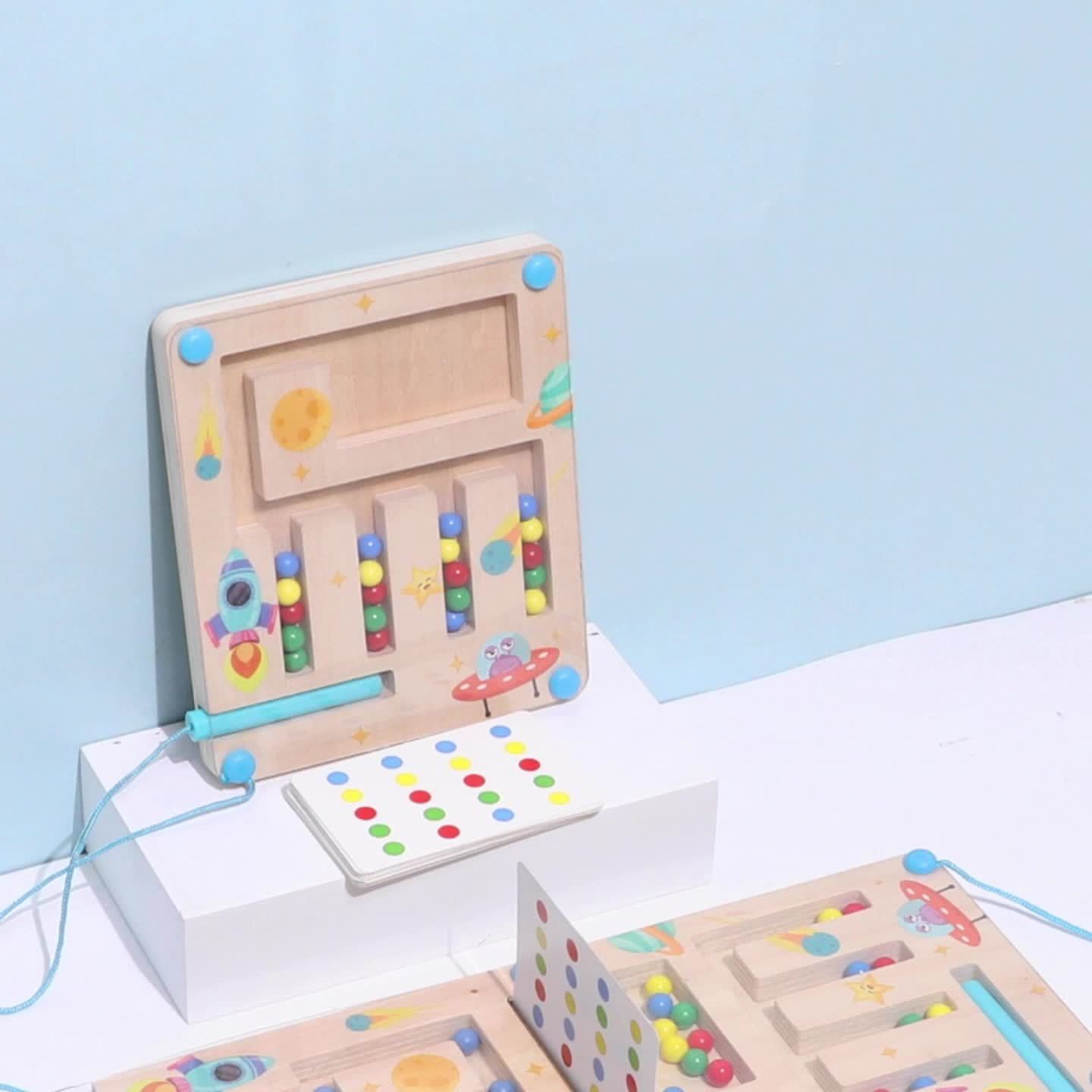 KinderSpeel - Wooden Color Strategy Game with Magnetic Rods