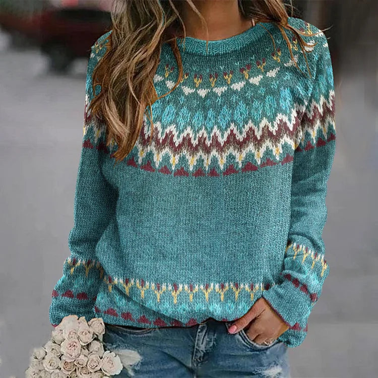 Anastasia – Jumper with Retro Wave Pattern