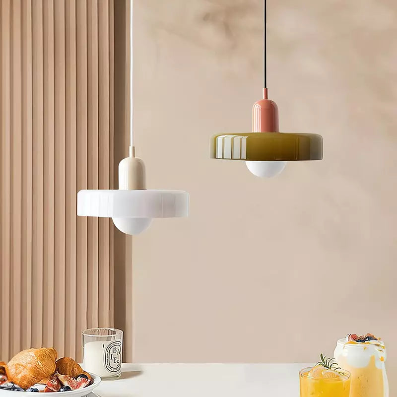 Bauhaus Pendant Light Made of Coloured Glass