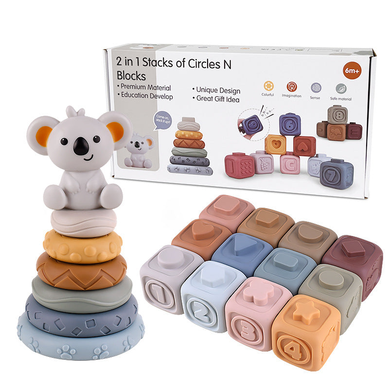 Koala Cubes™ - Stacking Tower - Chewing toys for babies