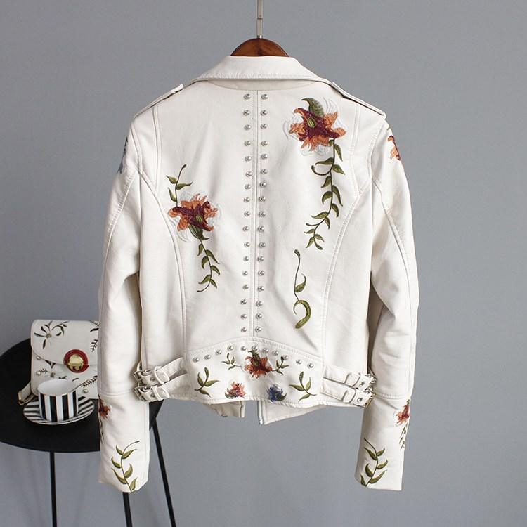 Kymber – Floral Pattern Leather Jacket