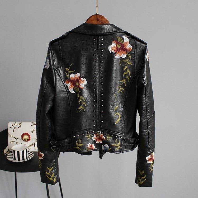 Kymber – Floral Pattern Leather Jacket