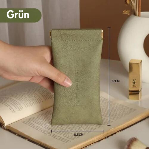 Leder Organizer Tasche mit Druckknopfverschluss