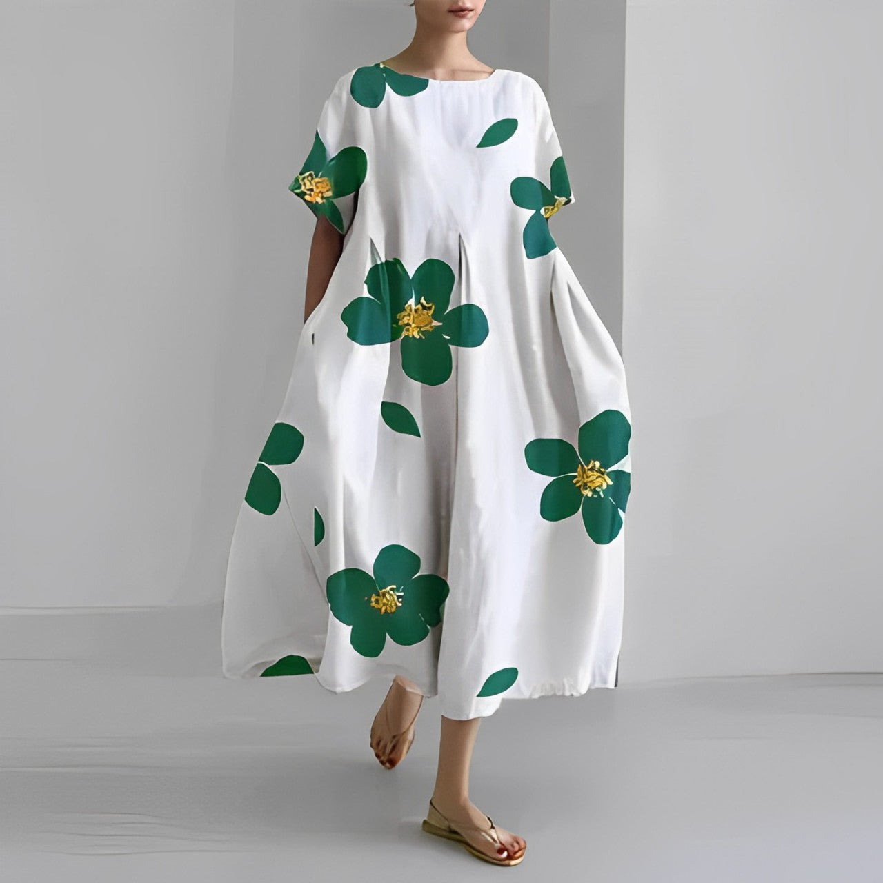 Adelia - Bohemian Dress with Floral Pattern