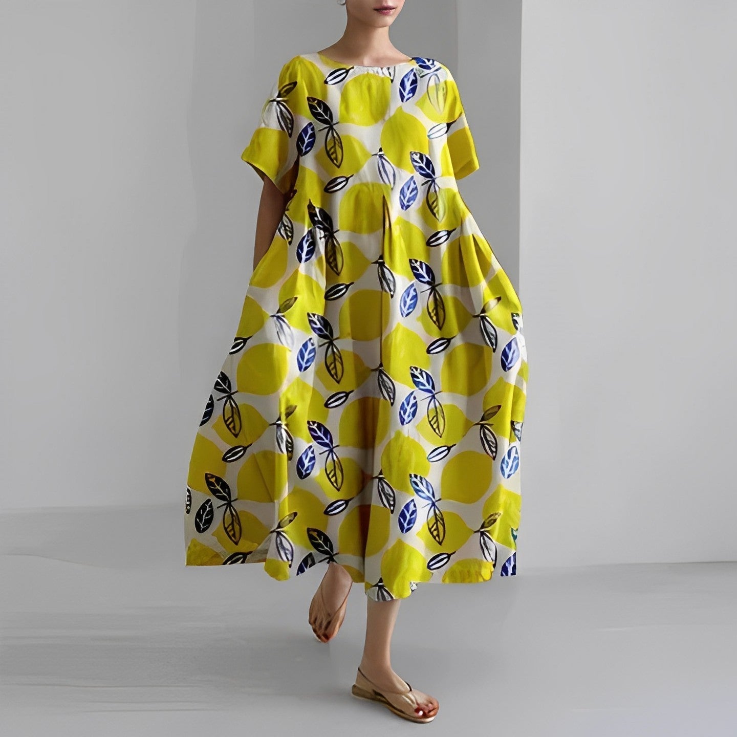 Adelia - Bohemian Dress with Floral Pattern