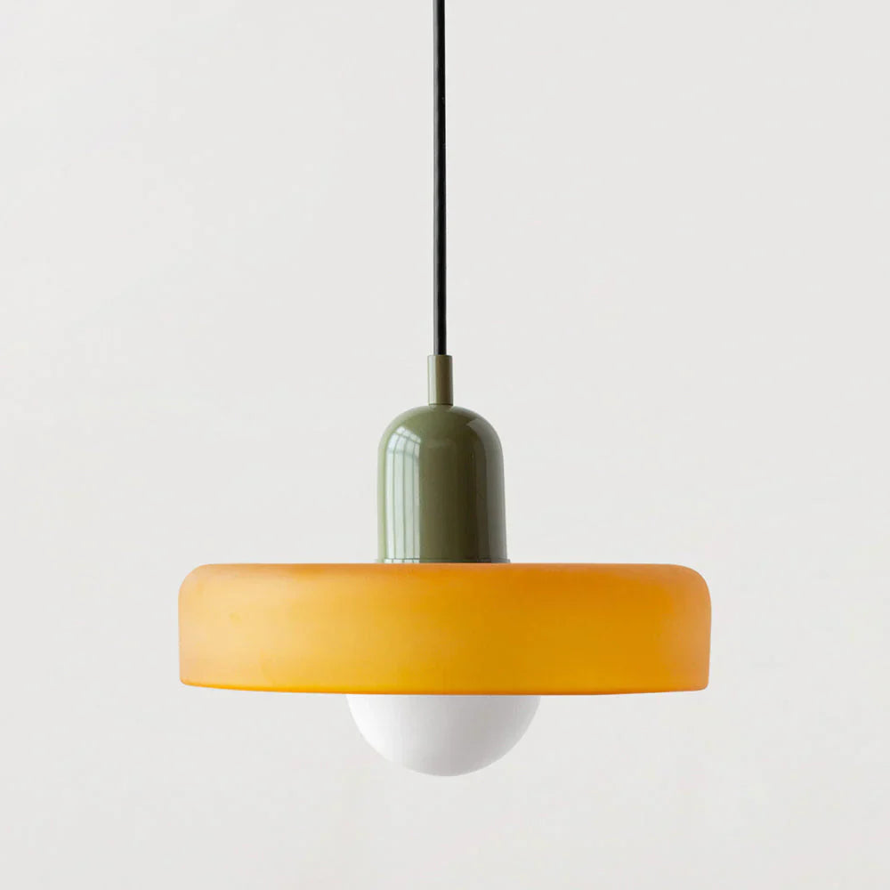 Bauhaus Pendant Light Made of Coloured Glass