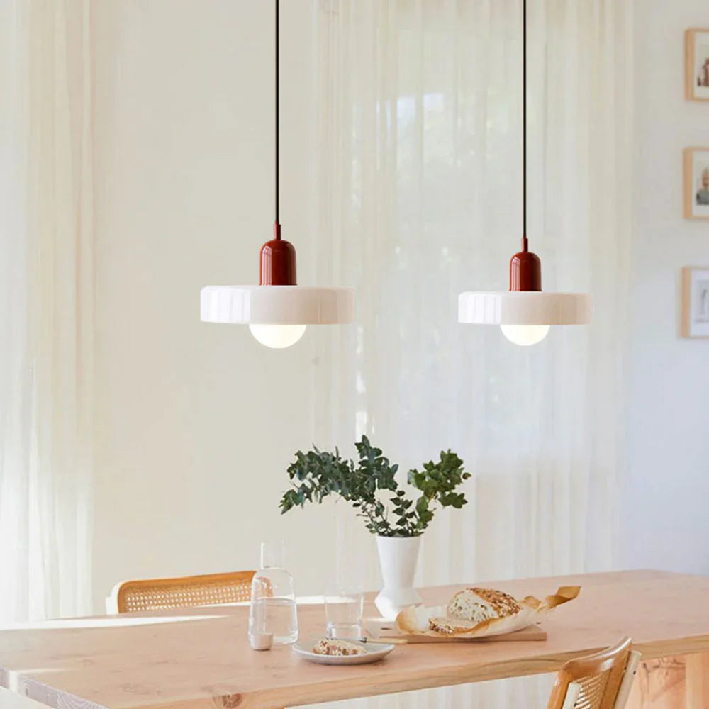 Bauhaus Pendant Light Made of Coloured Glass