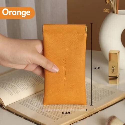 Leder Organizer Tasche mit Druckknopfverschluss