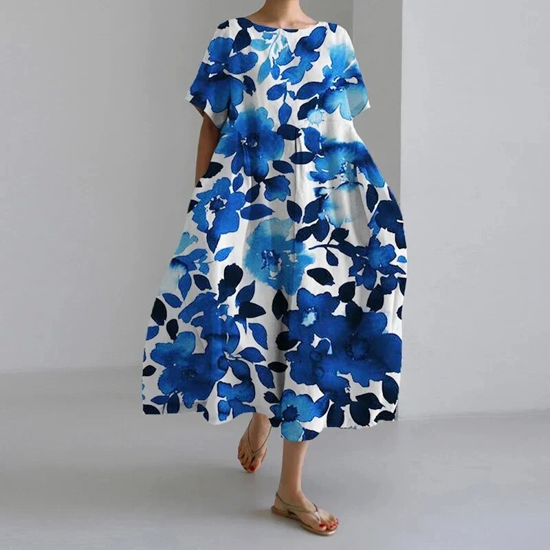Adelia - Bohemian Dress with Floral Pattern