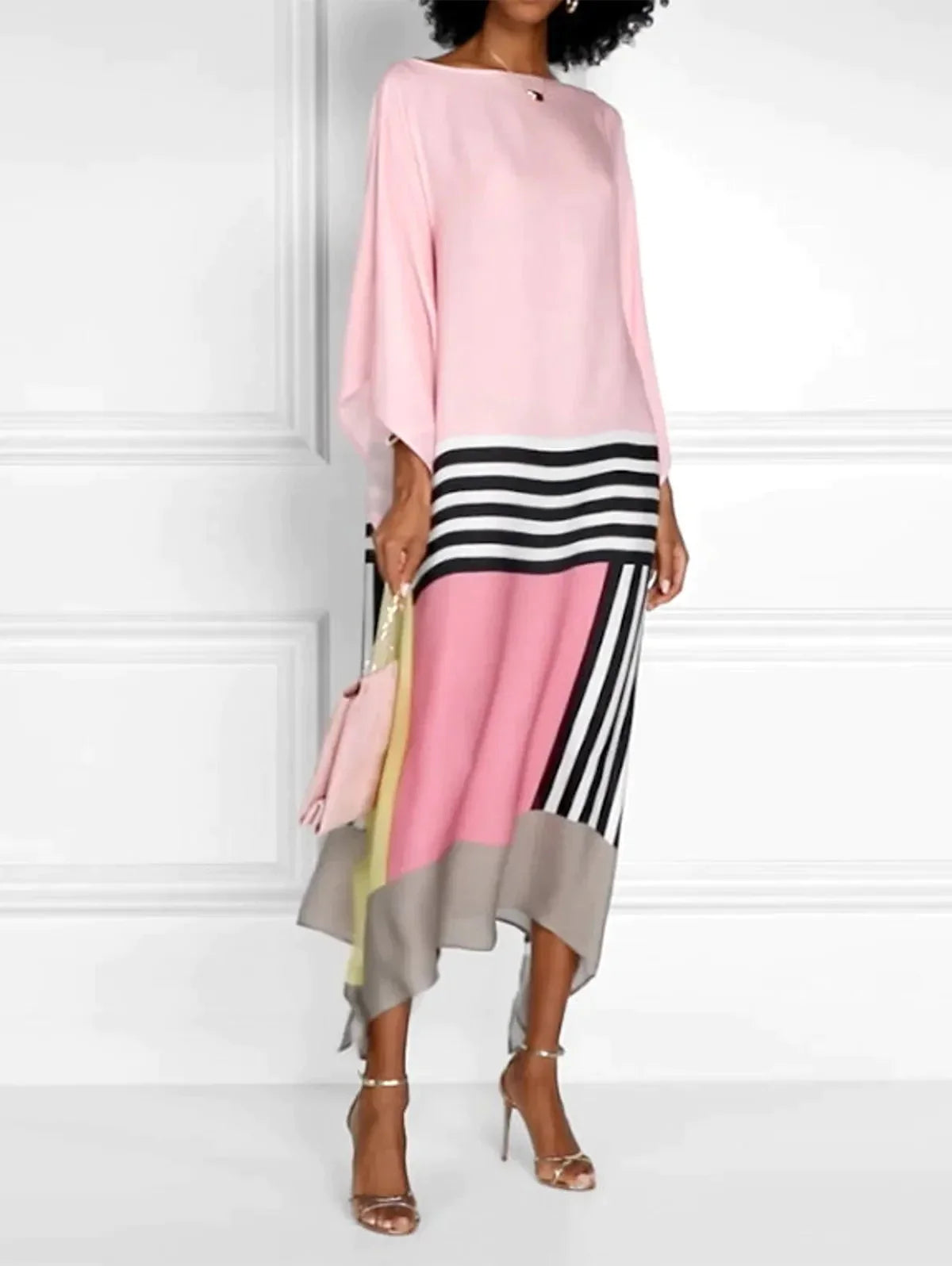 Anika™ - Pink Kaftan with Candy Stripes