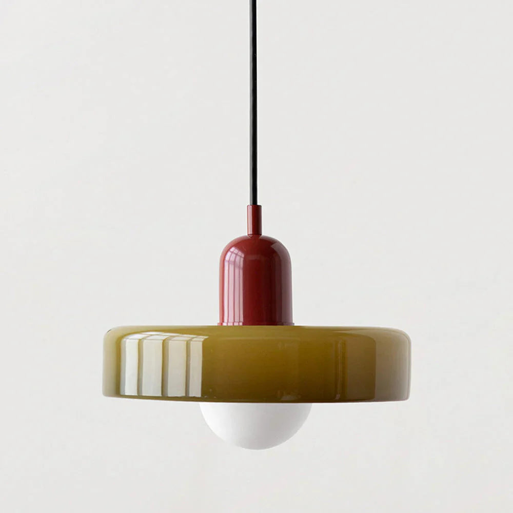 Bauhaus Pendant Light Made of Coloured Glass