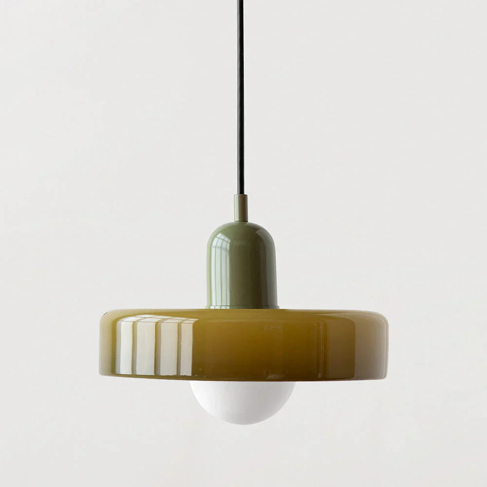 Bauhaus Pendant Light Made of Coloured Glass