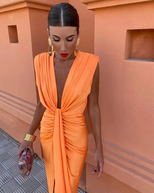 Kiara™ - Evening Dress with Deep V-Neck