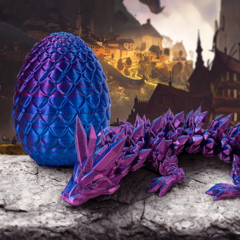 3D-Printed, Articulated Crystal Dragon