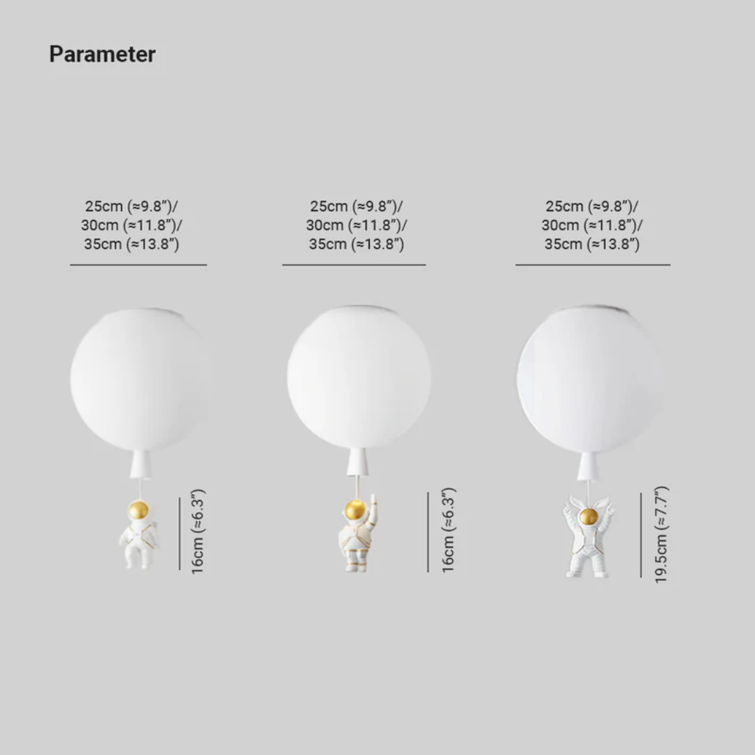 Lampada da soffitto LED per camera dei bambini Trendy Moon/Astronaut - CosmoGlow