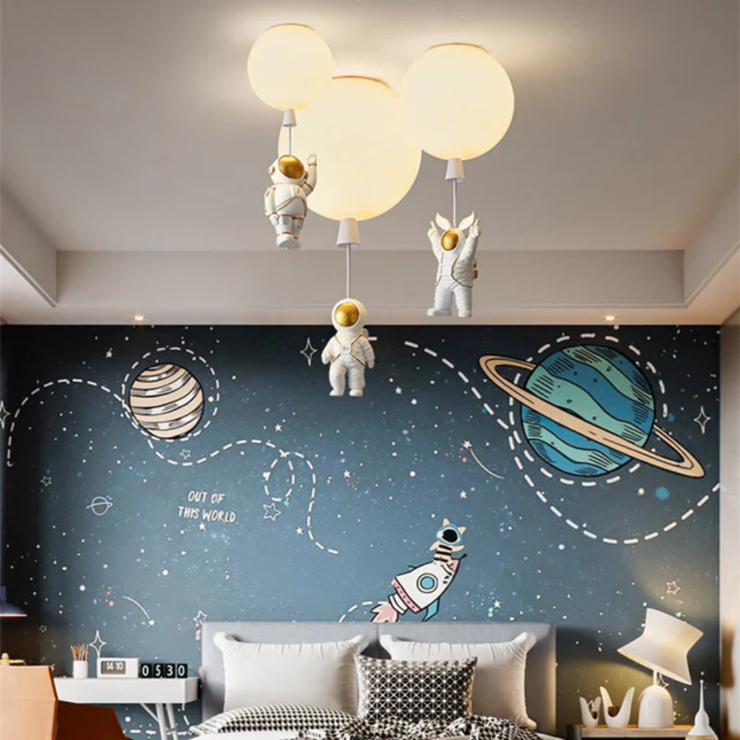 Lampada da soffitto LED per camera dei bambini Trendy Moon/Astronaut - CosmoGlow