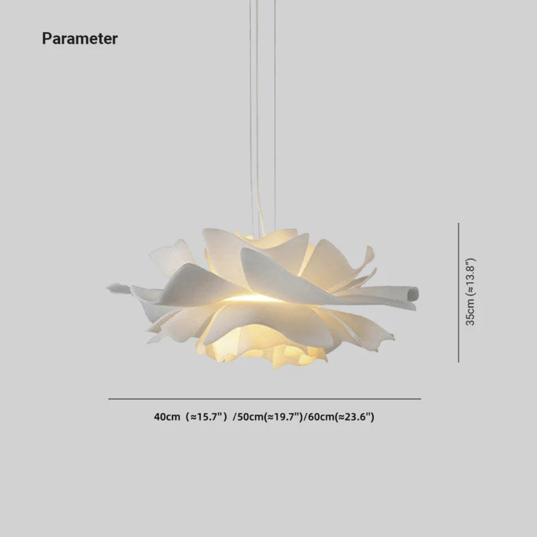Design Pendellampe Blomst Hvid Metal - Sophia
