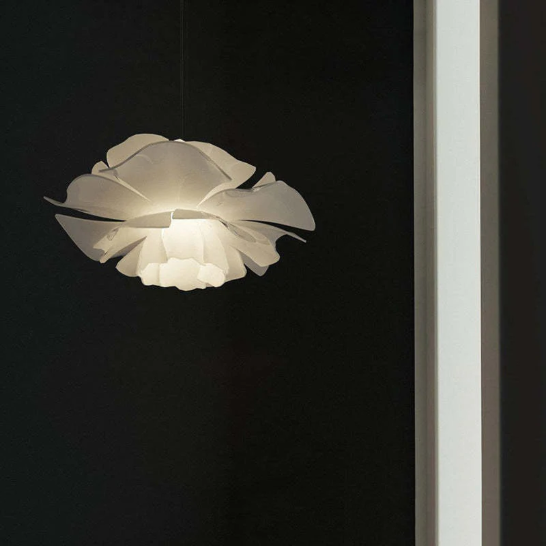 Design Pendellampe Blomst Hvid Metal - Sophia
