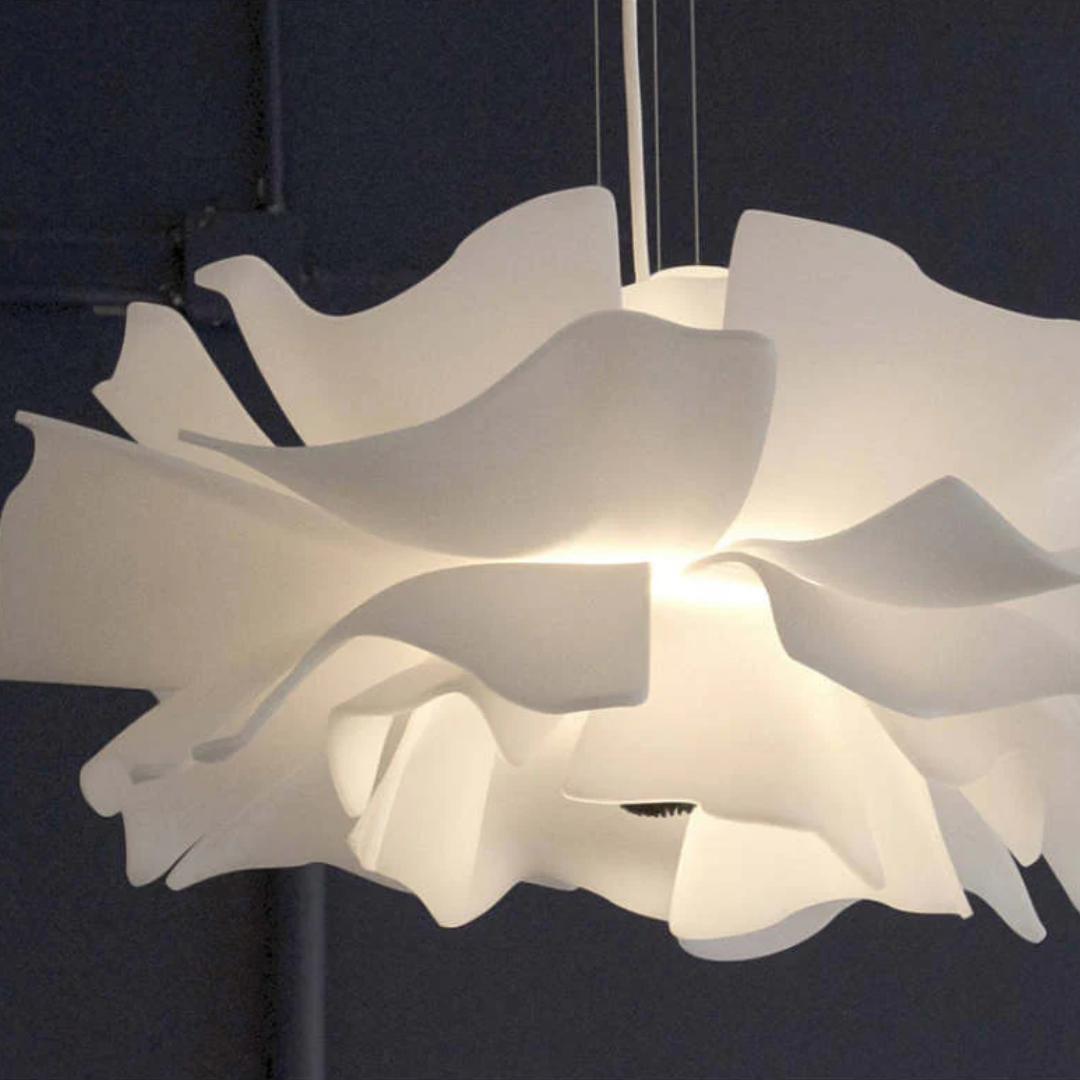 Design Pendellampe Blomst Hvid Metal - Sophia