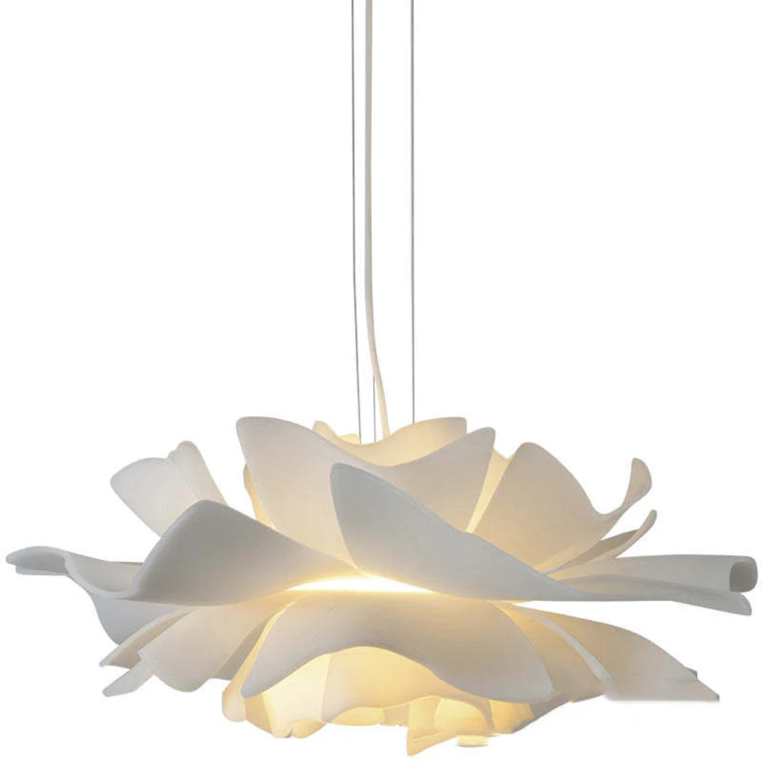 Design Pendellampe Blomst Hvid Metal - Sophia