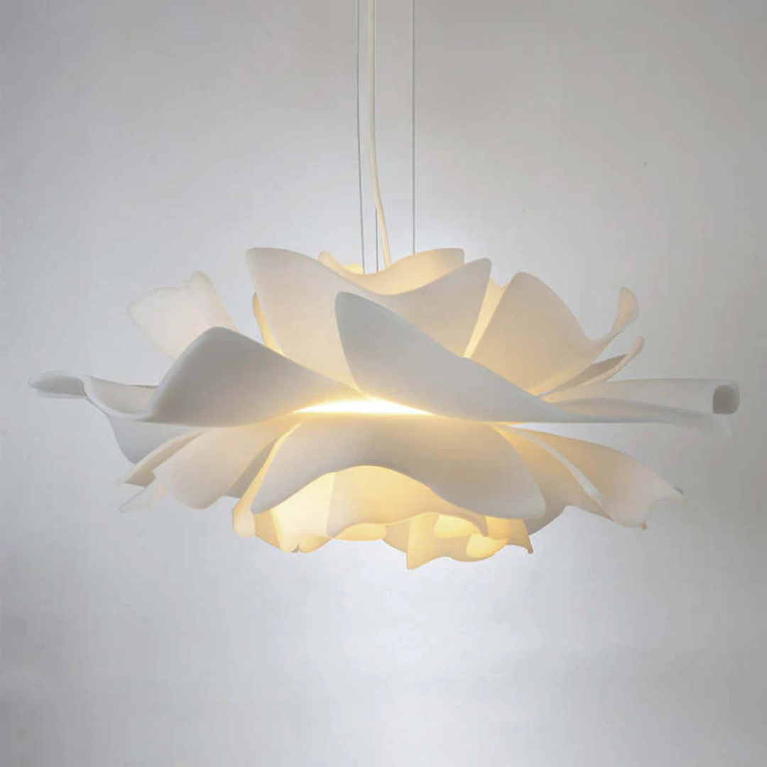 Design Pendellampe Blomst Hvid Metal - Sophia