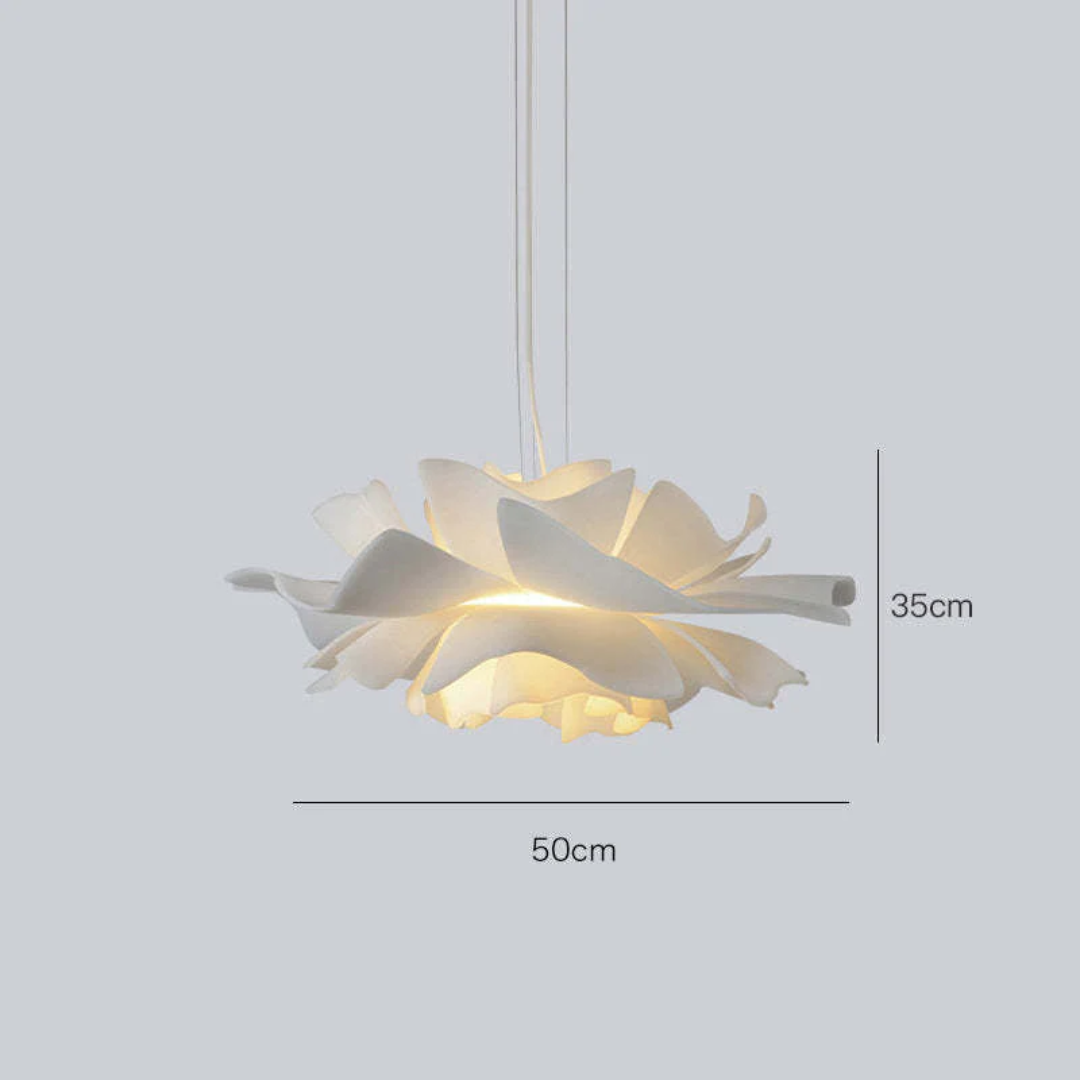 Design Pendellampe Blomst Hvid Metal - Sophia
