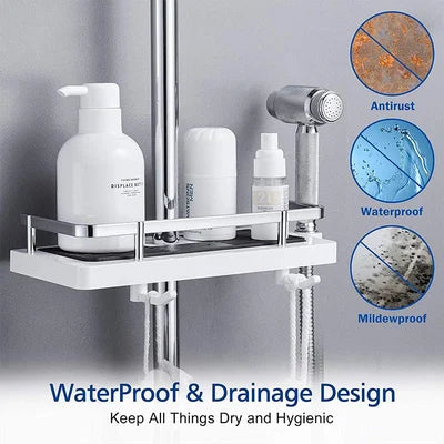 Bathroom Rod Shower Storage Rack Holder