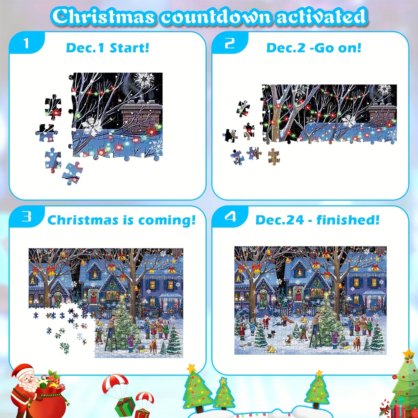XmasCountdown - 1008-brikkers puslespil for voksne