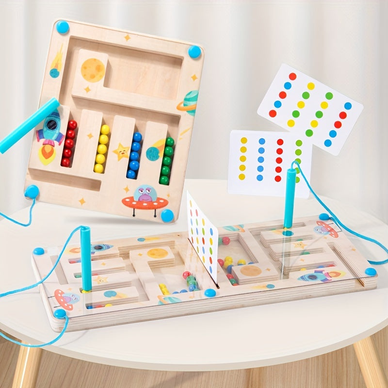 KinderSpeel - Wooden Color Strategy Game with Magnetic Rods