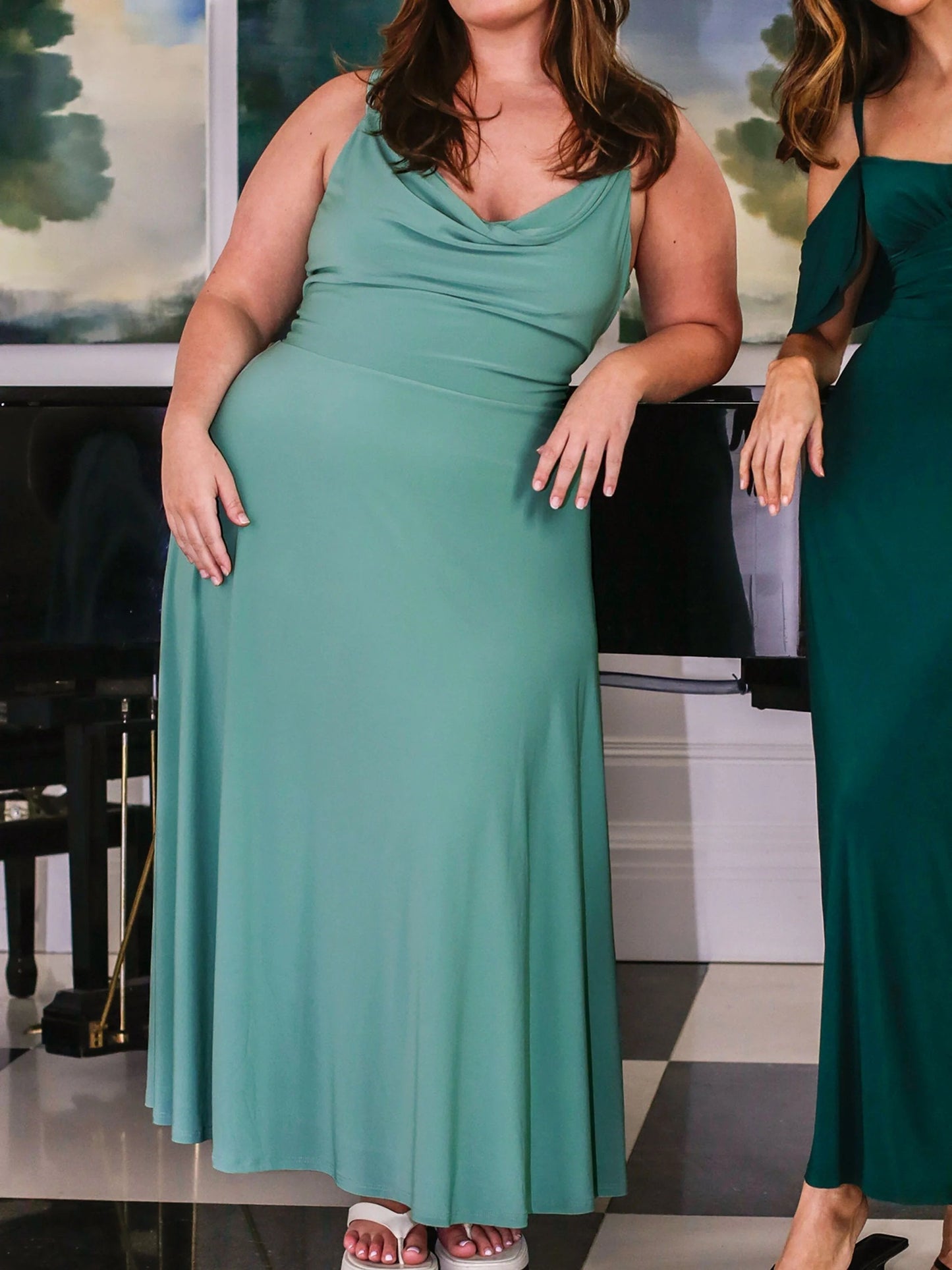 Lulah Draped Maxi Kjole med Integreret BH