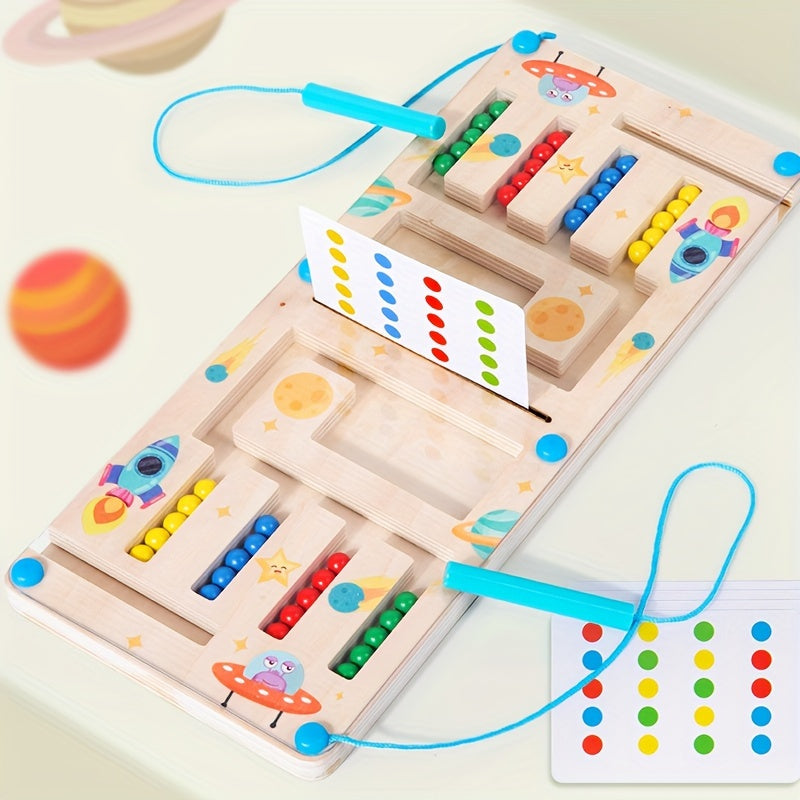 KinderSpeel - Wooden Color Strategy Game with Magnetic Rods