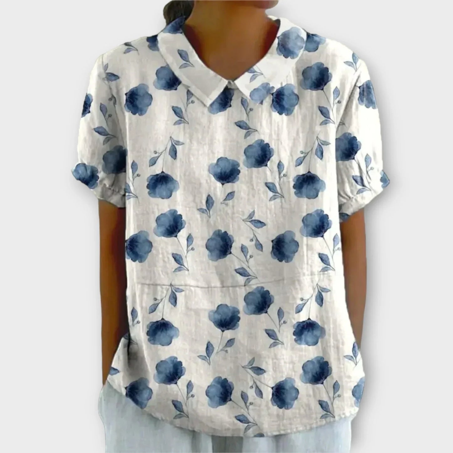 Charlotte™ | Bloemen Katoen en Linnen Blouse