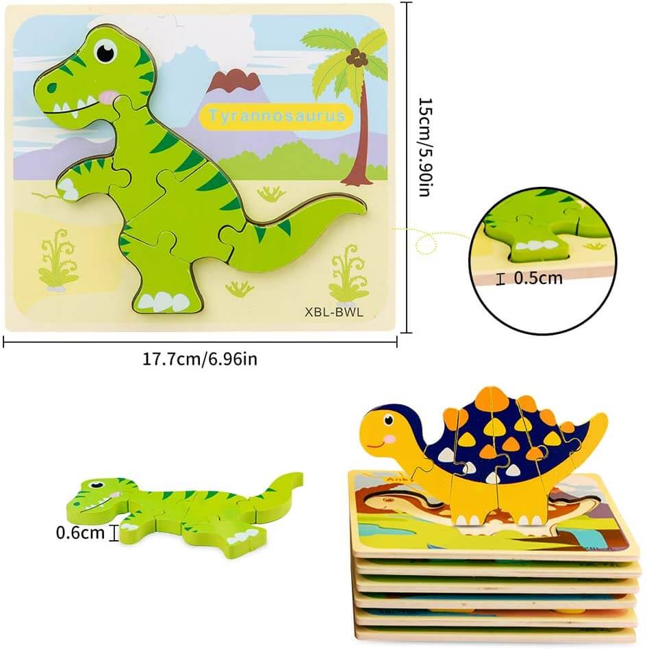 Bedst sælgende: 3D Dinosaur Puslespil 6 PACK