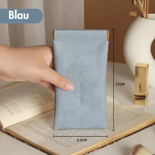 Leder Organizer Tasche mit Druckknopfverschluss
