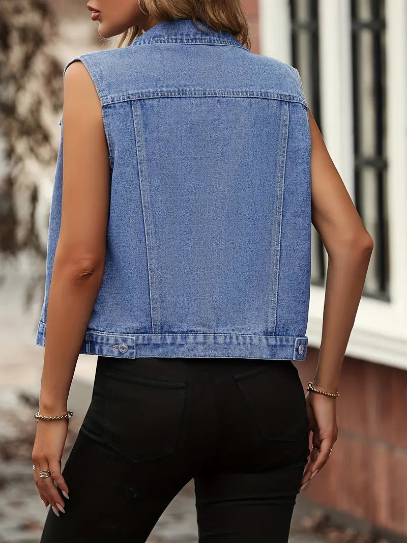 Adelita™ - Sleeveless Denim Jacket