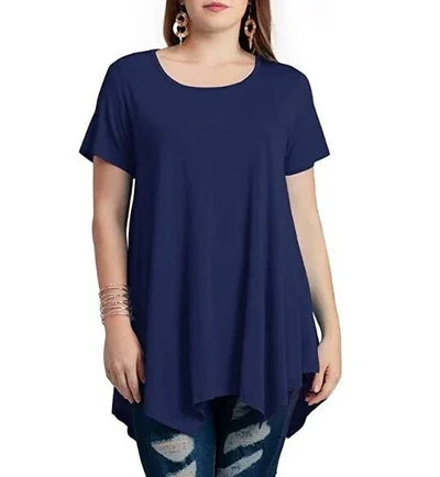 Übergrößen Baumwolle Lockerer Schnitt Kurzarm T-Shirt