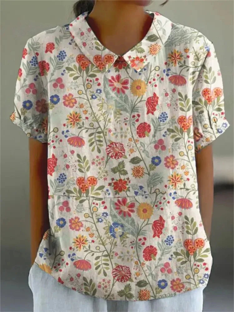 Susie™ - Blouse en Coton et Lin avec Imprimé Floral