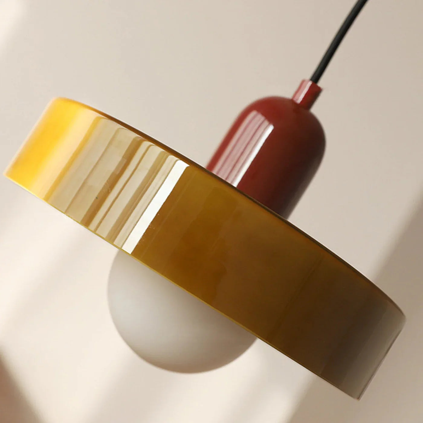 Bauhaus Pendant Light Made of Coloured Glass