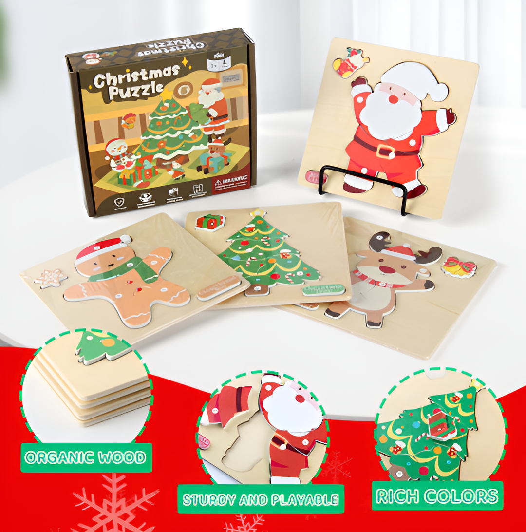 Montessori Træjulepuzzles