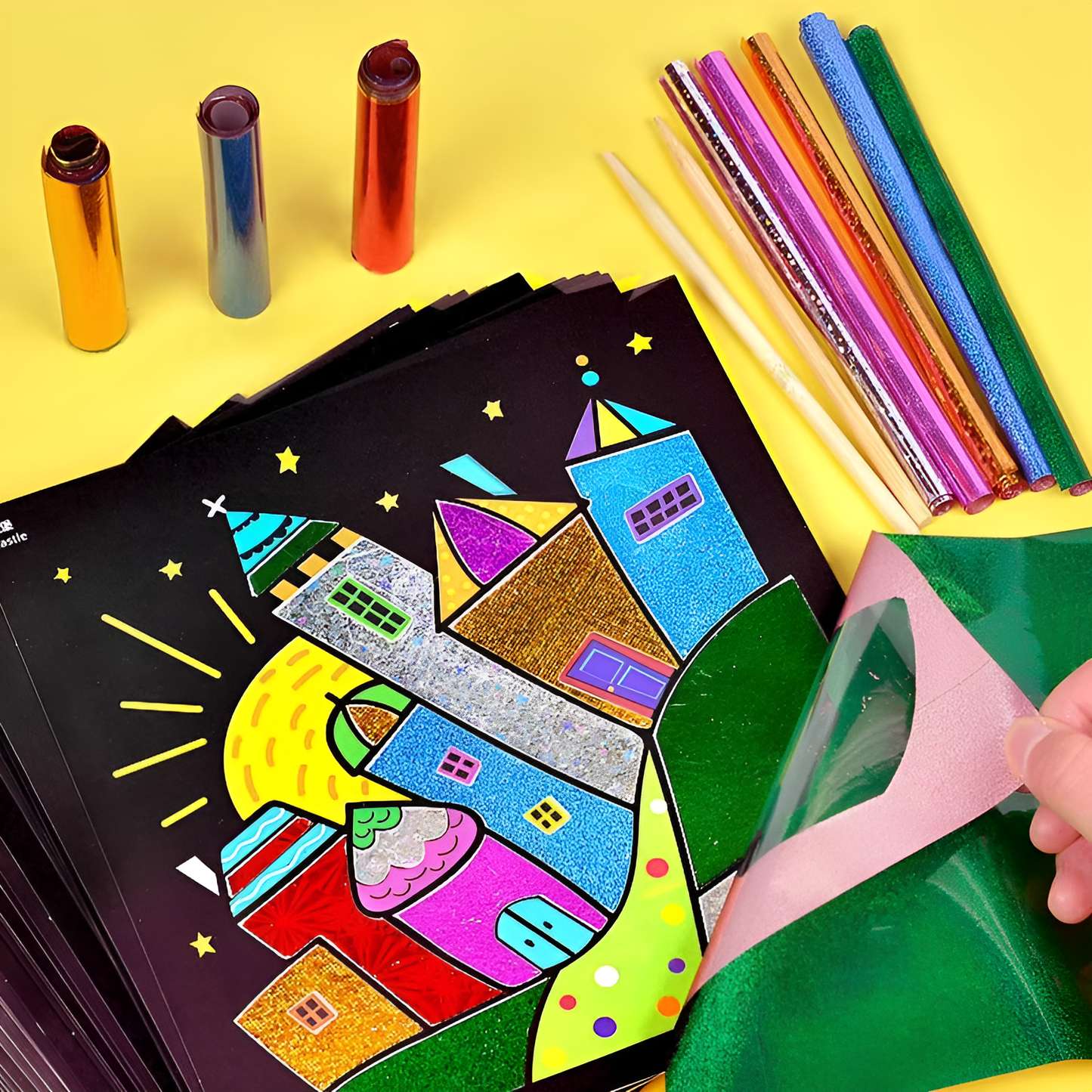 DIY Farverig Folie Tegne Kunst Sæt