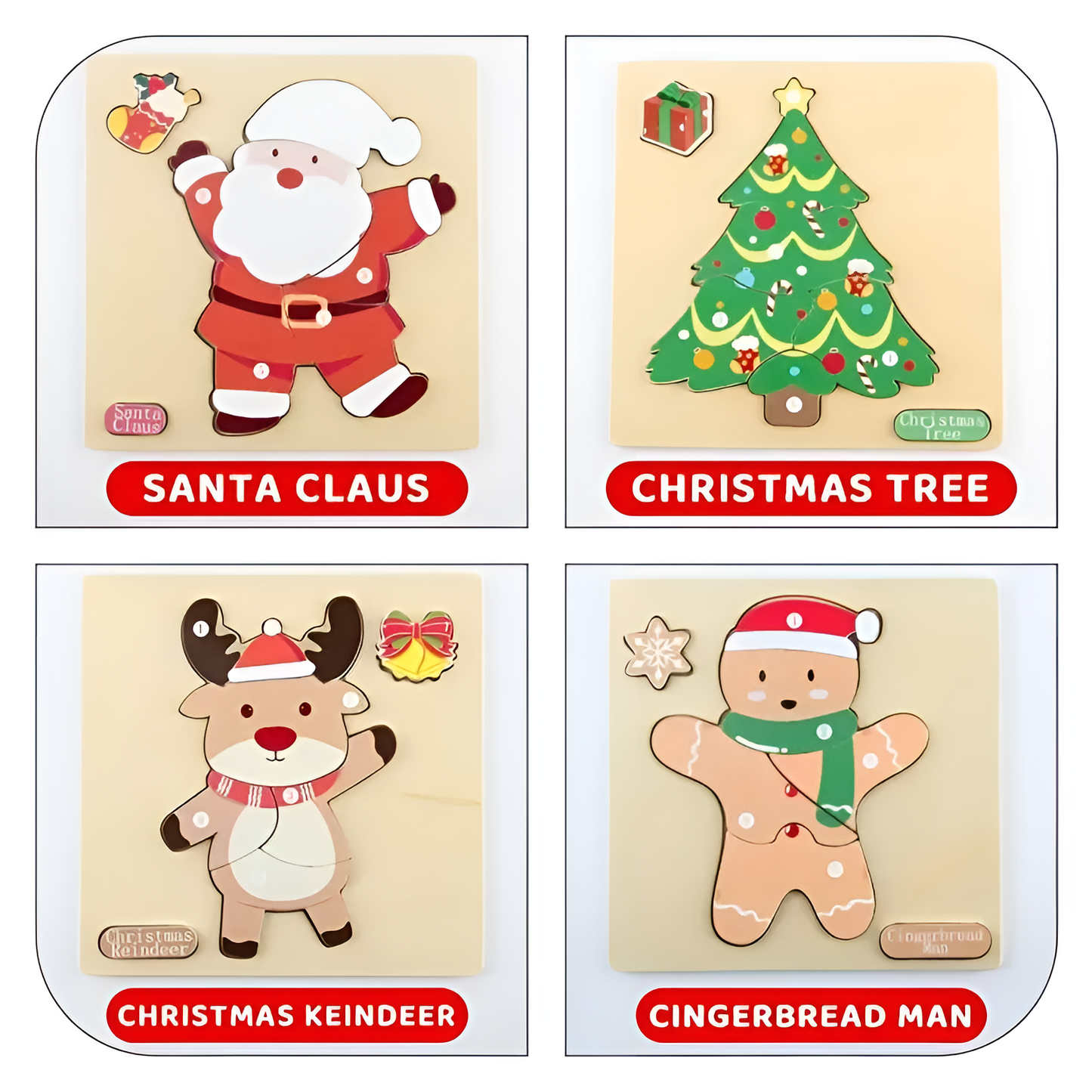 Montessori Træjulepuzzles