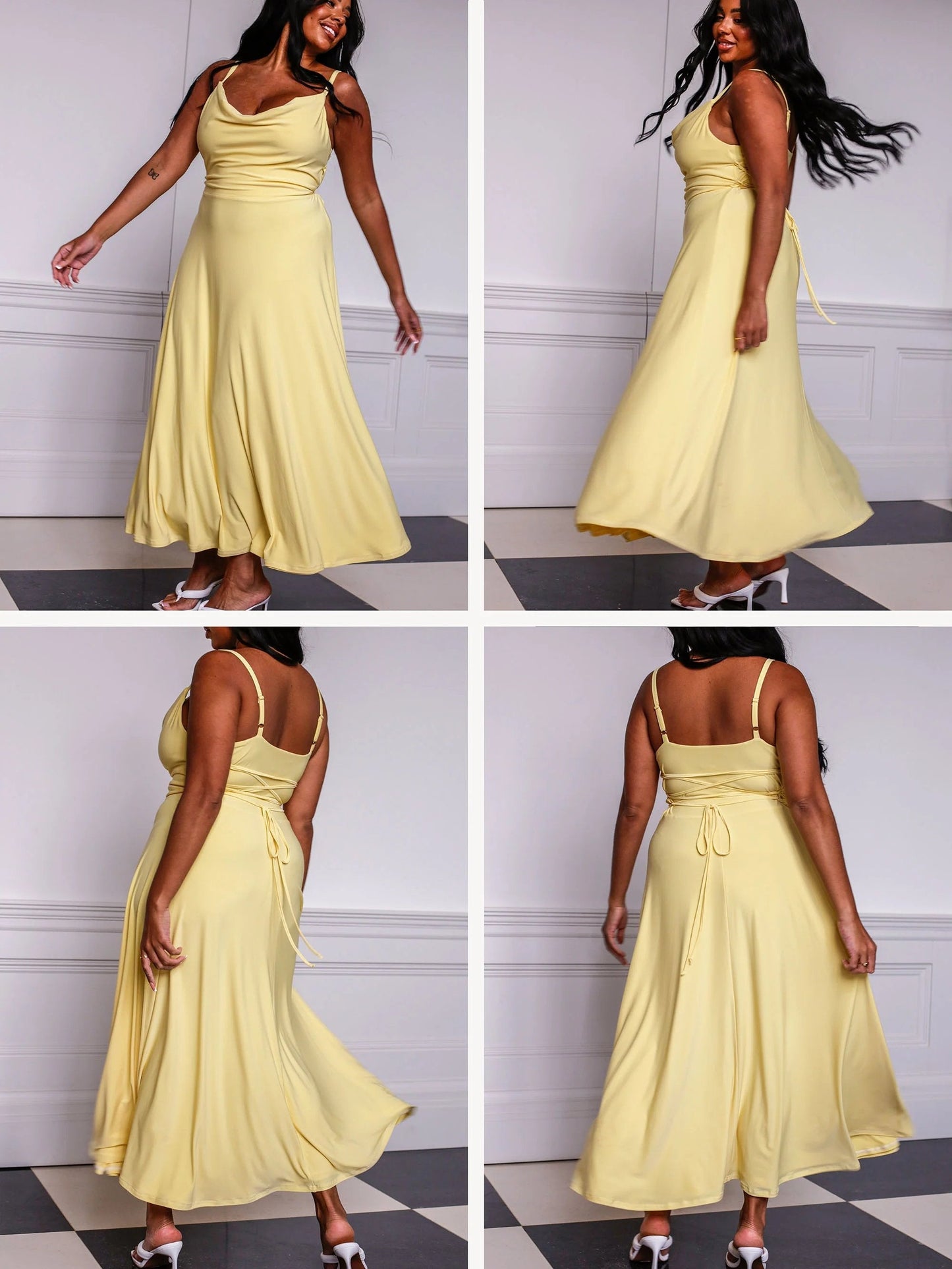 Lulah Draped Maxi Kjole med Integreret BH