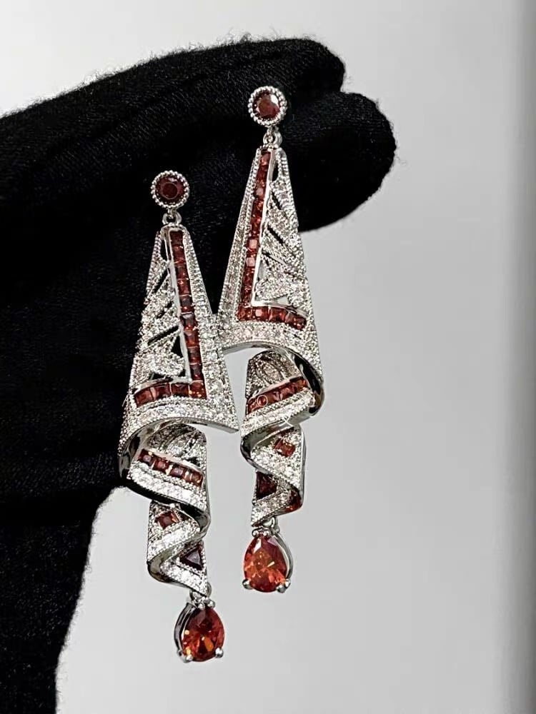 Anastacia – Vintage Earrings Made of Sterling Silver with Gemstones