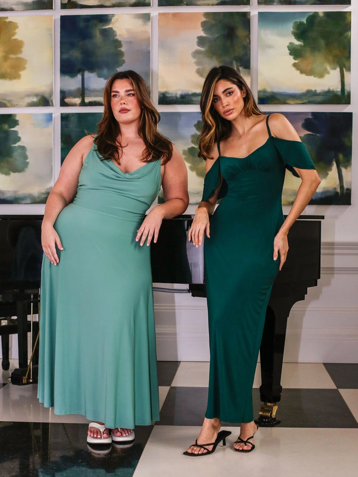 Lulah Draped Maxi Kjole med Integreret BH