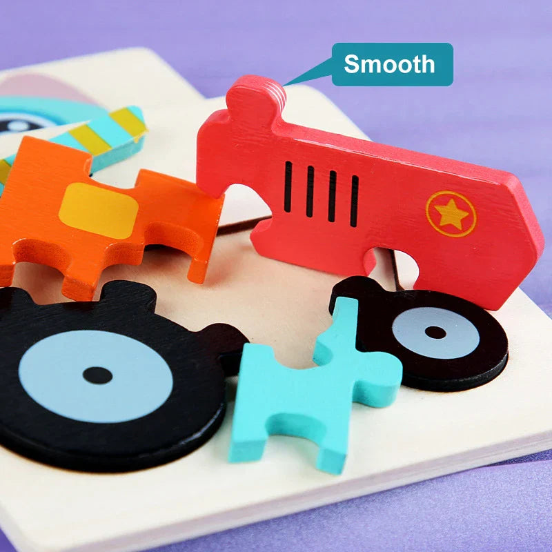 3D Wooden Puzzle™ - Playful Animal Adventure - Jigsaw Puzzle
