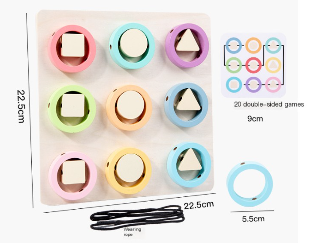 Montessori Geometrisk Snørebåndstavle