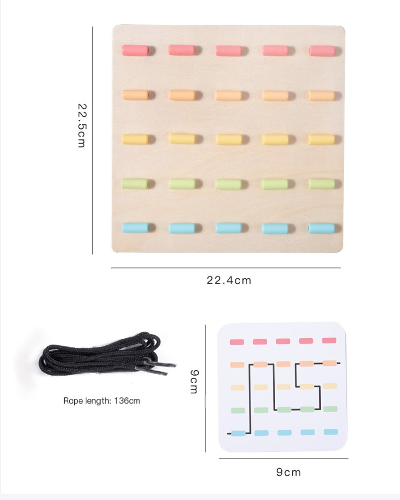 Montessori Geometrisk Snørebåndstavle